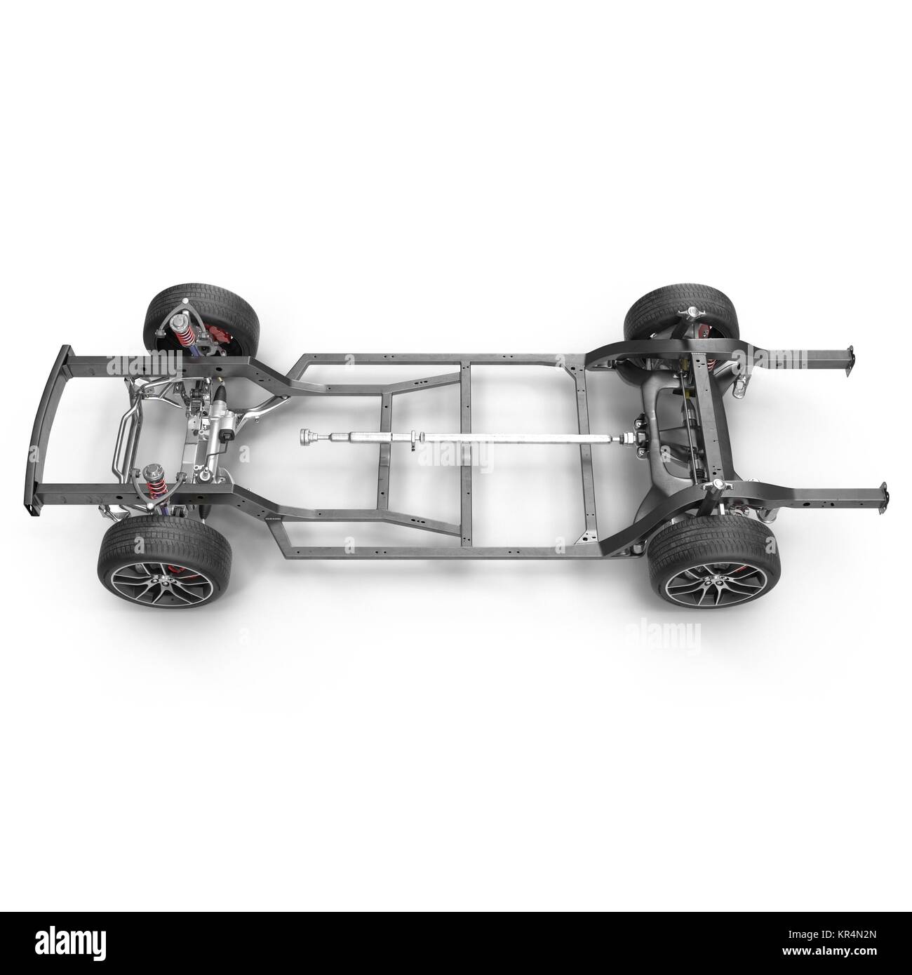 Car chassis without engine on white. 3D illustration Stock Photo Alamy