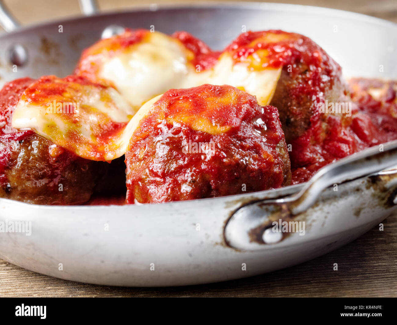traditional classic italian meatball in tomato sauce Stock Photo Alamy