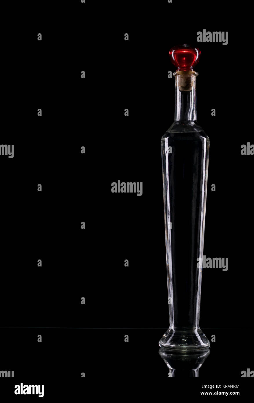 long bottle on black Stock Photo