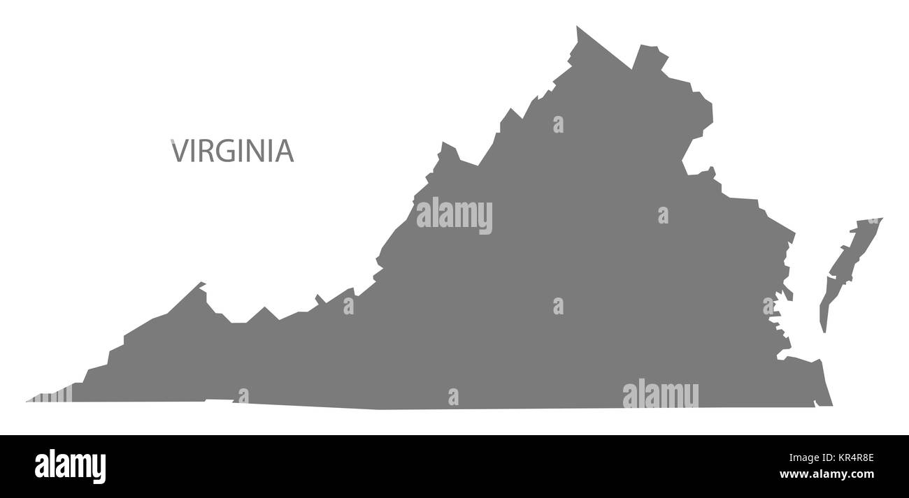 Virginia USA Map grey Stock Photo
