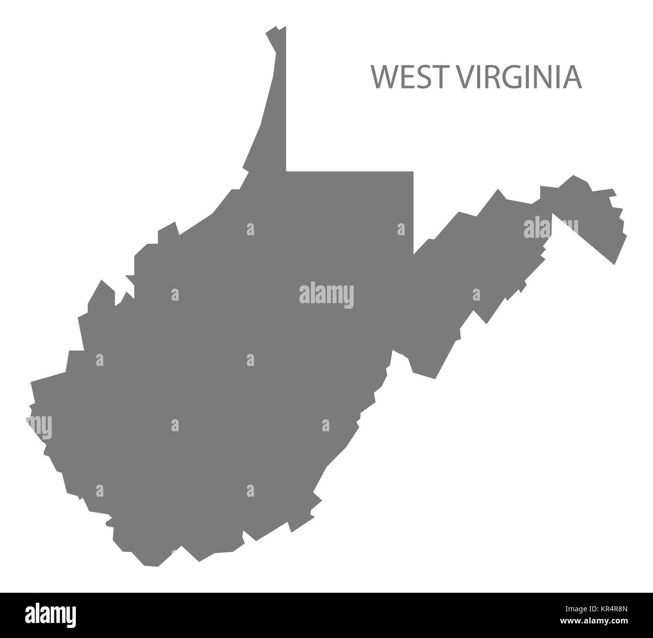West Virginia USA Map grey Stock Photo