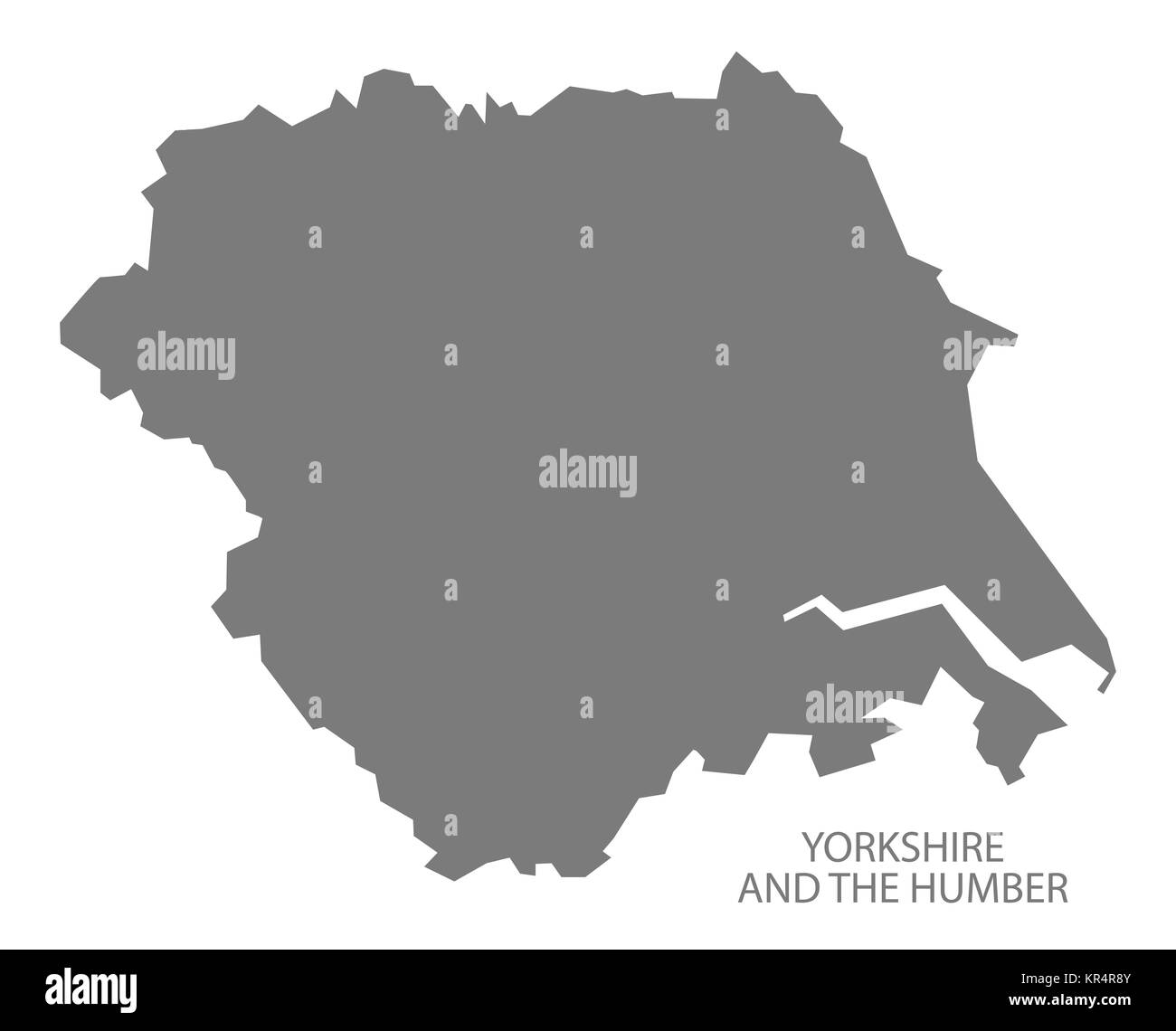 Grey county map of England, Yorkshire and the Humber Stock Photo