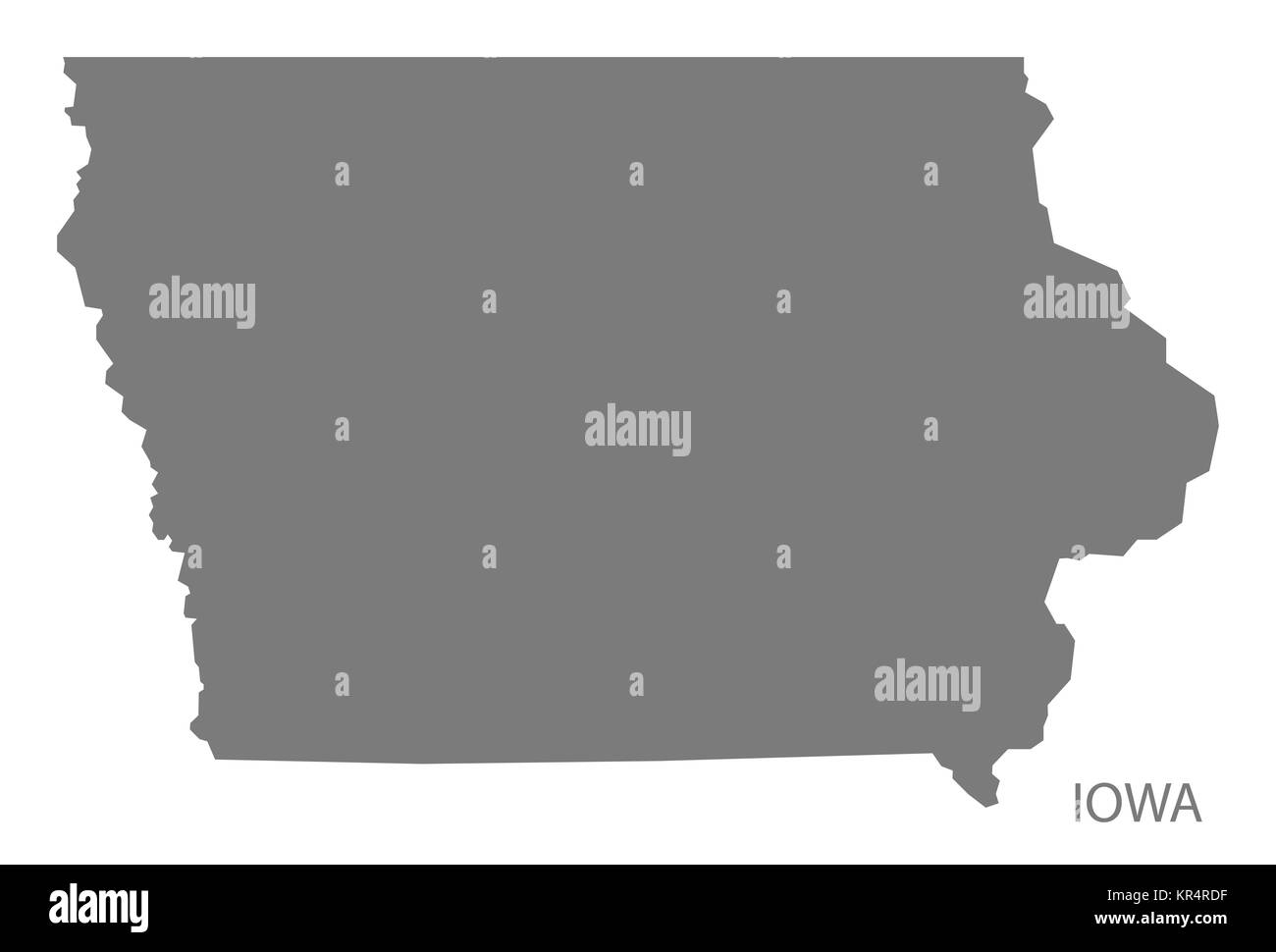 Iowa state in united map Cut Out - Iowa Usa Map In Grey KR4RDF 