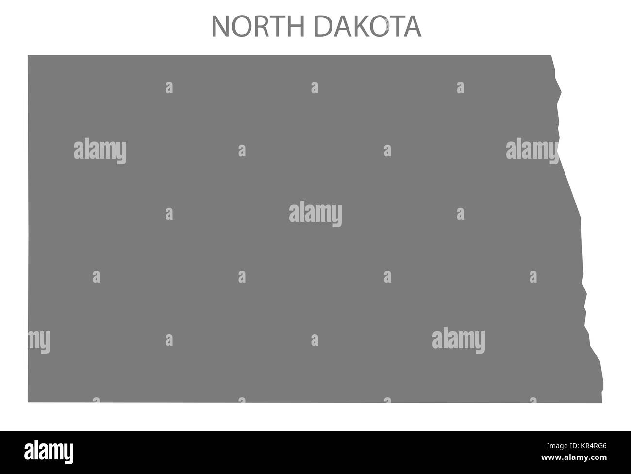 North Dakota USA Map in grey Stock - North Dakota Usa Map In Grey KR4RG6 