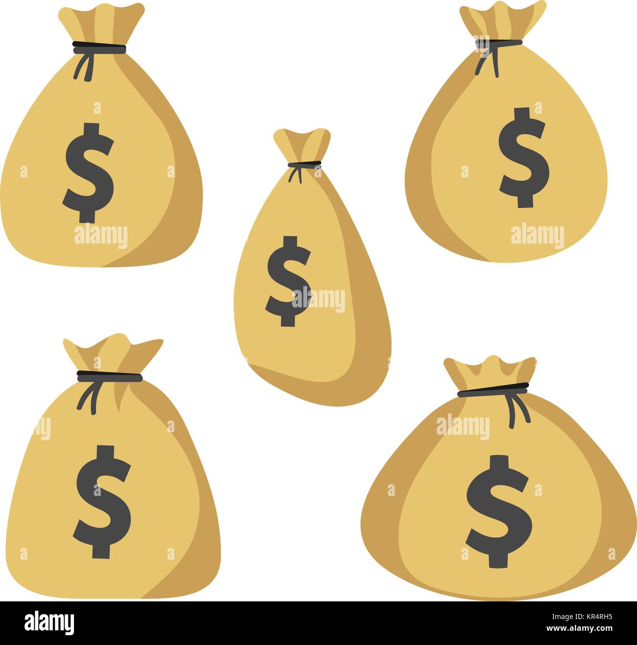 Moneybag icon set. Collection of money bag iscons Stock Vector Image ...