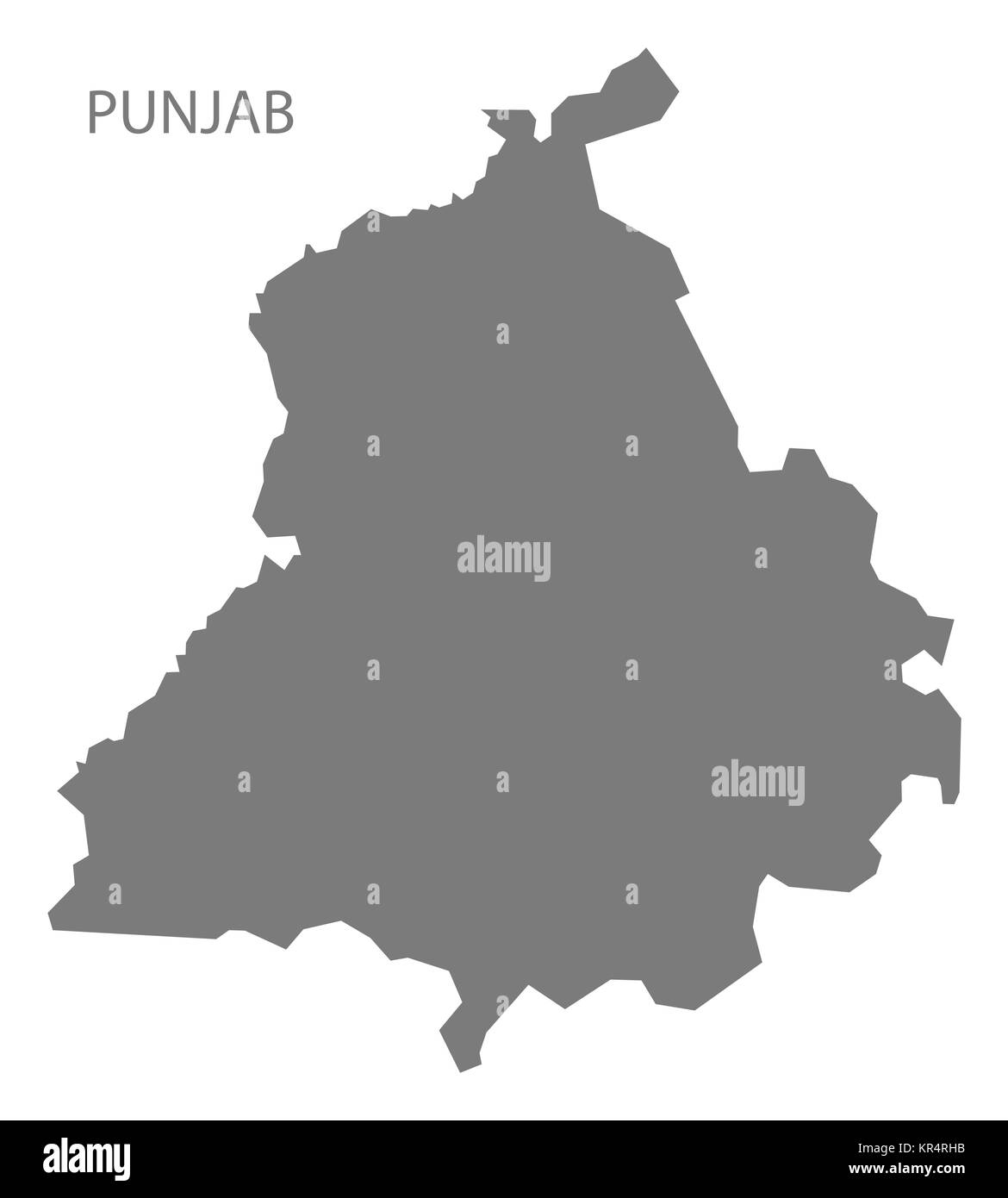 Punjab India Map grey Stock Photo