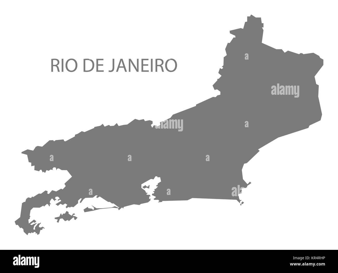 Rio de Janeiro Brazil Map grey Stock Photo