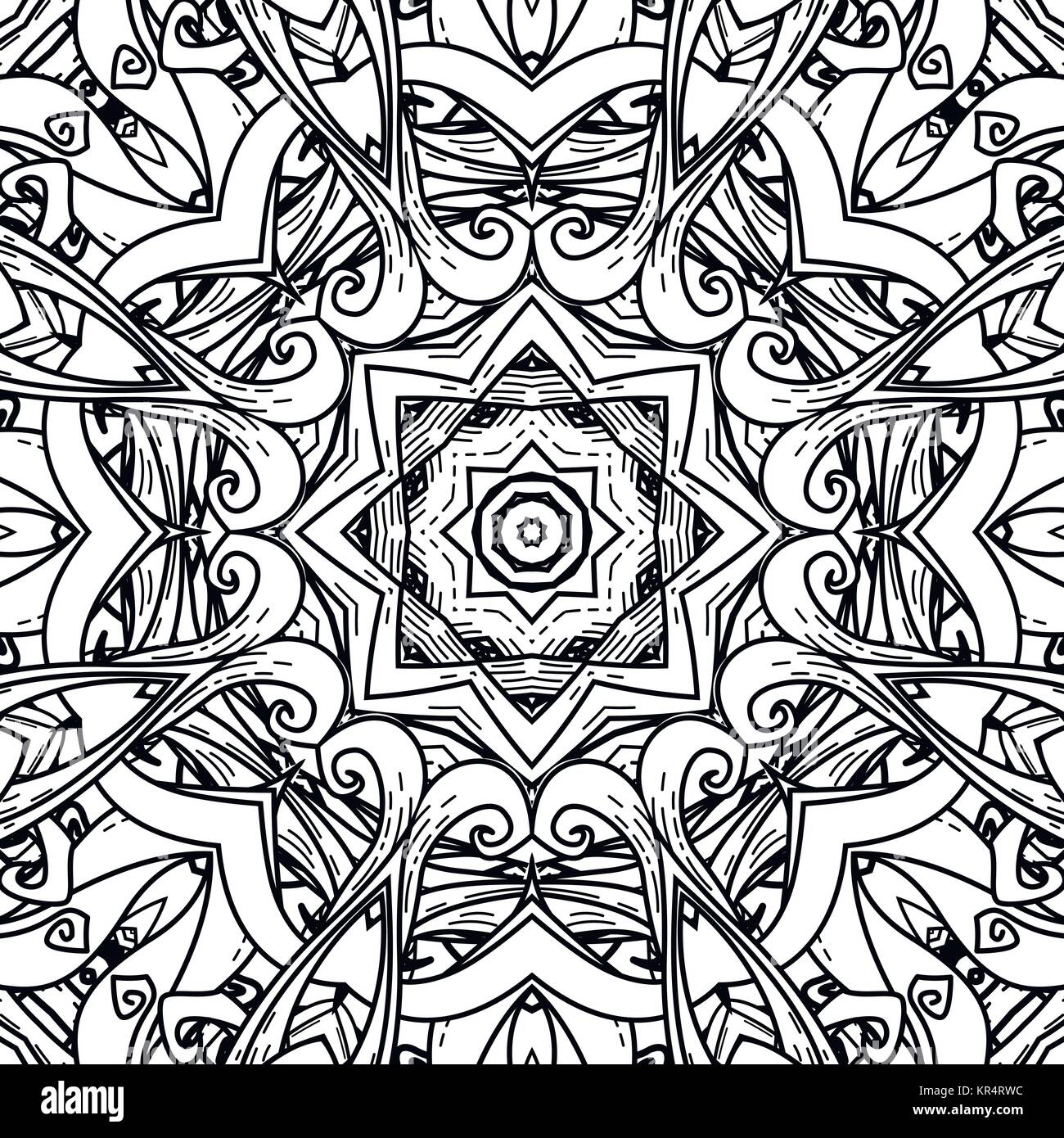 Vector seamless pattern in mandala style. Endless ornate ornament for ...