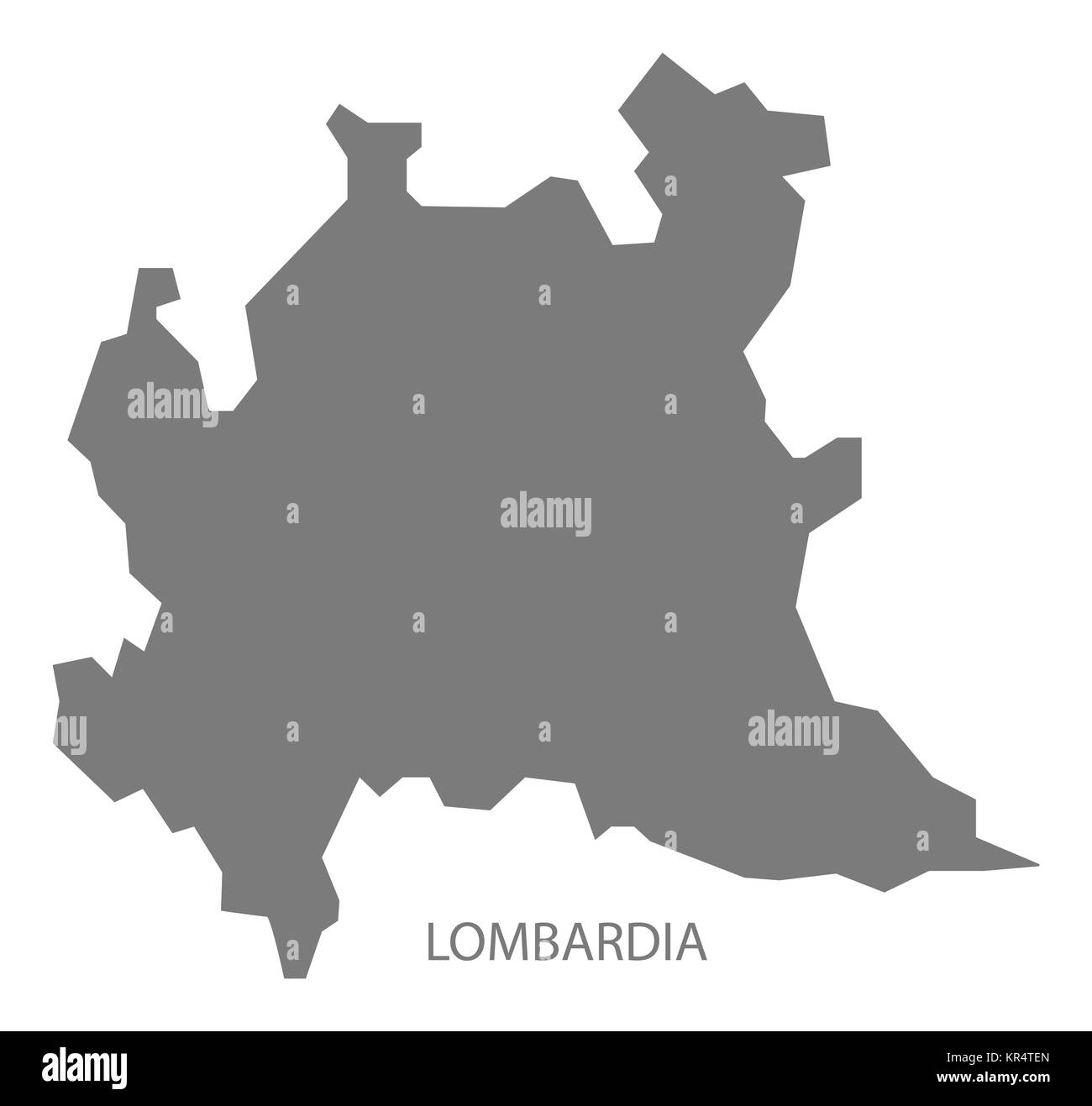 Lombardia Italy Map grey Stock Photo