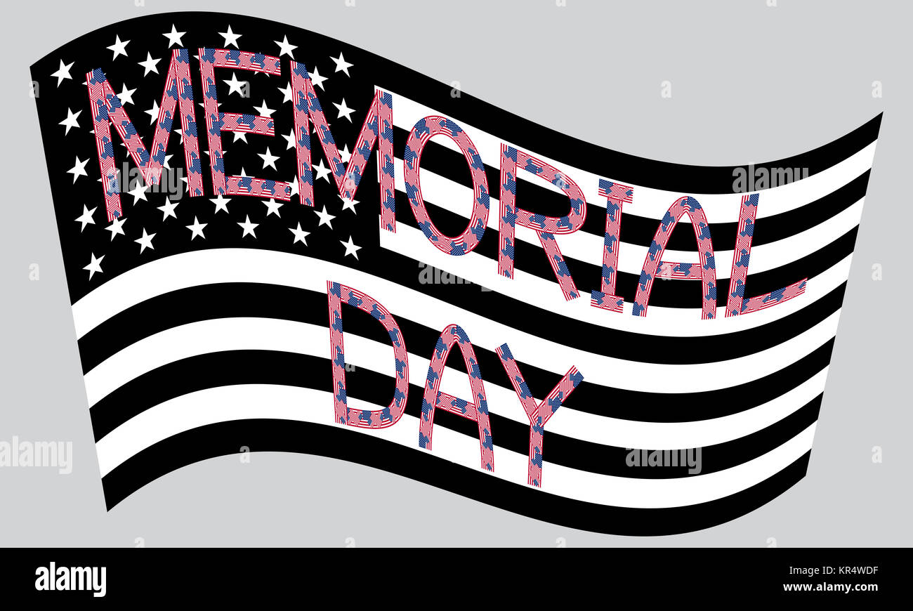 American flag waving with inscription Memorial day Stock Photo - Alamy