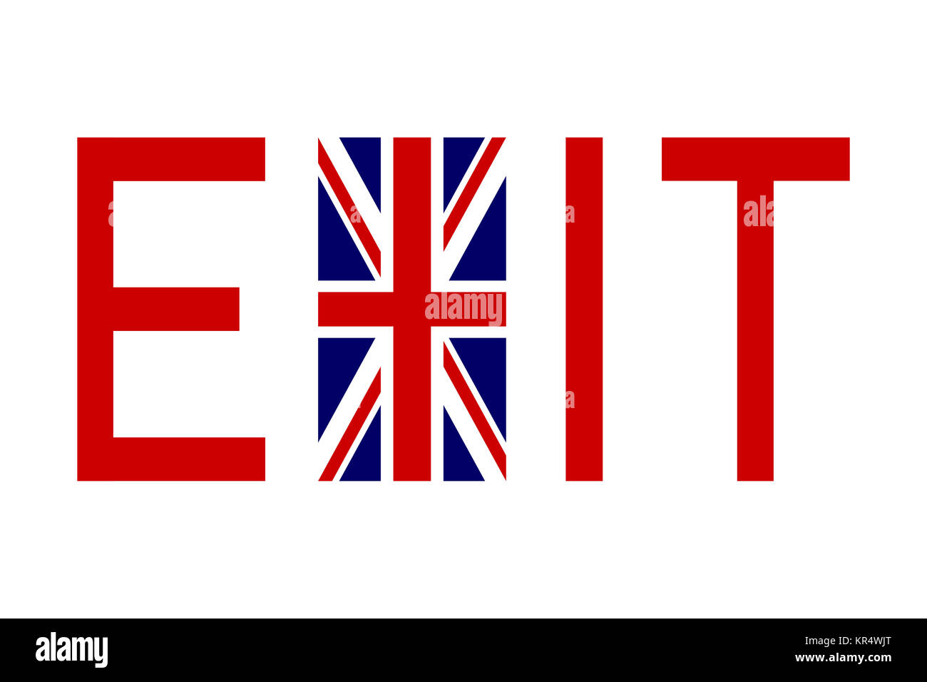 Flag of United Kingdom with word Exit Stock Photo