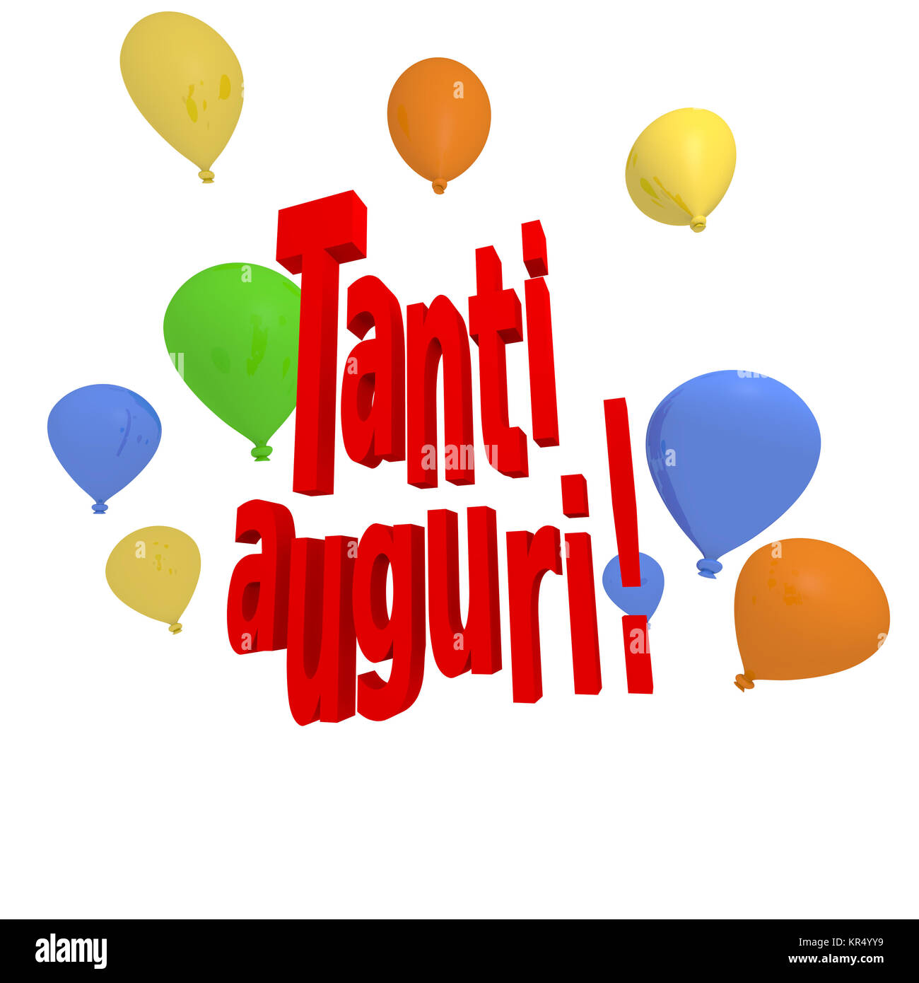 Italian Congratulation Concept Image Tanti Auguri With Colorful Balloons 3d Rendering Stock Photo Alamy