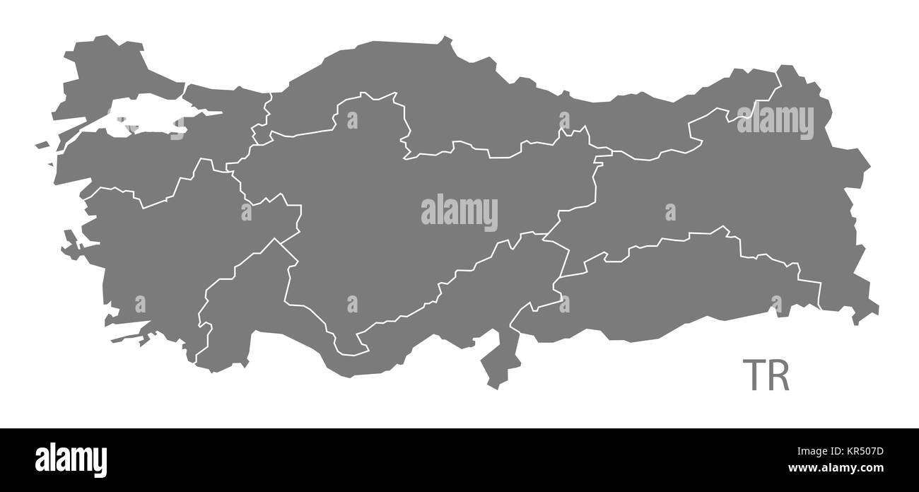 Turkey Map grey Stock Photo