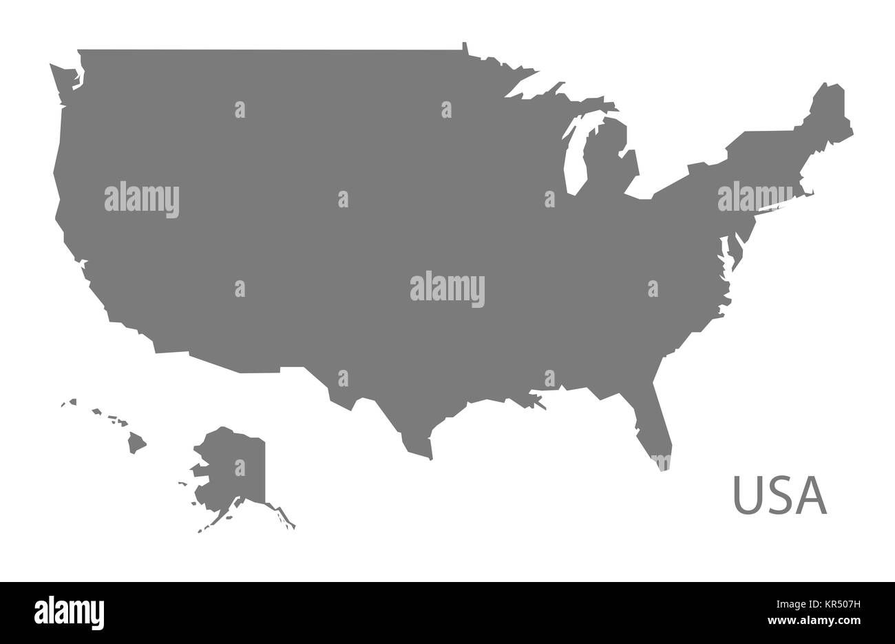 USA Map grey Stock Photo
