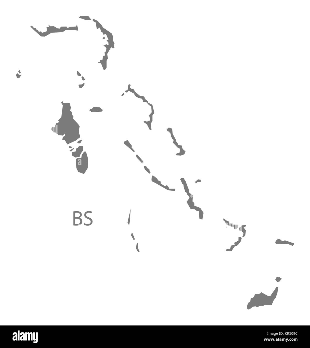 Bahamas Map grey Stock Photo