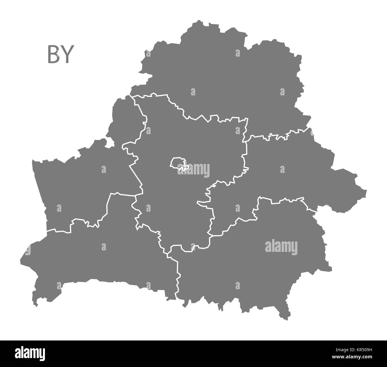 Belarus regions Map grey Stock Photo - Alamy