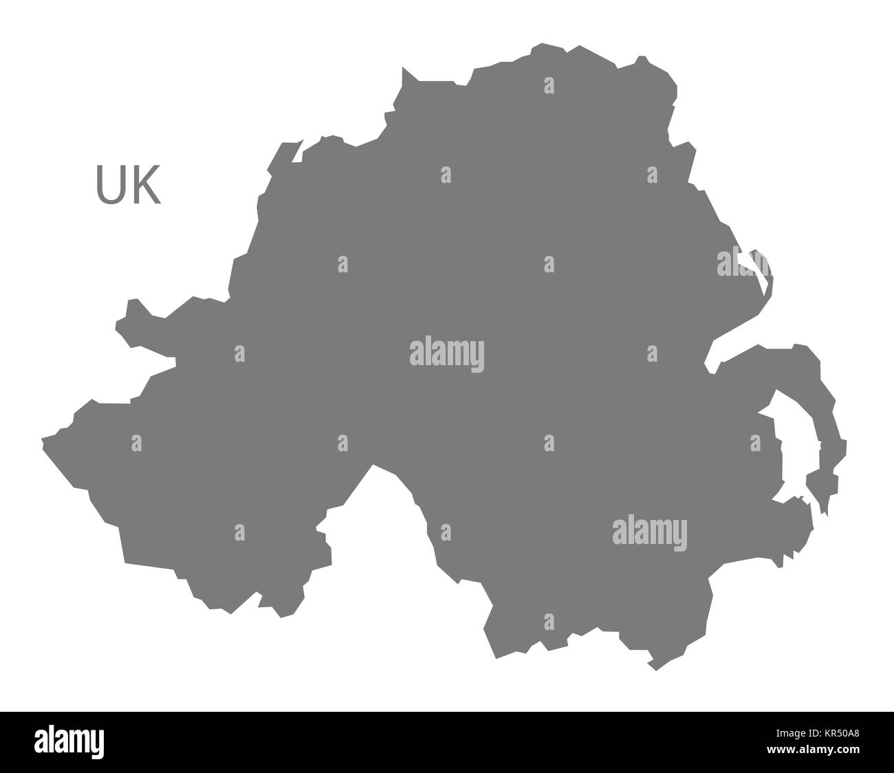 Northern Ireland Map grey Stock Photo