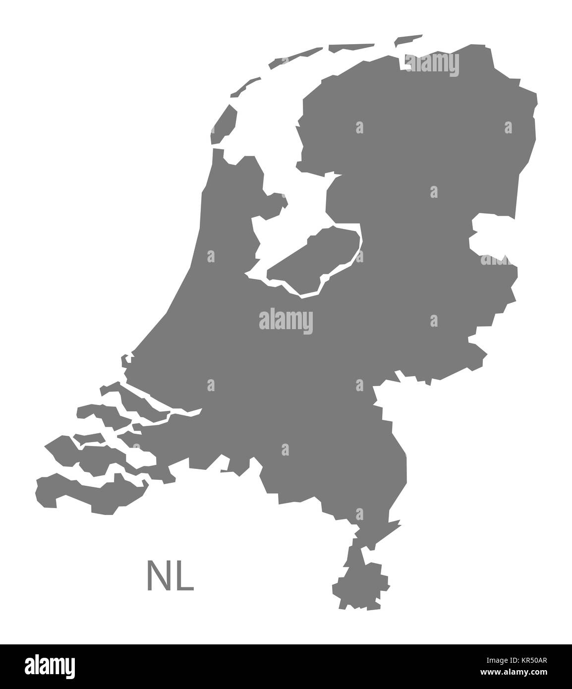 Netherlands Map grey Stock Photo