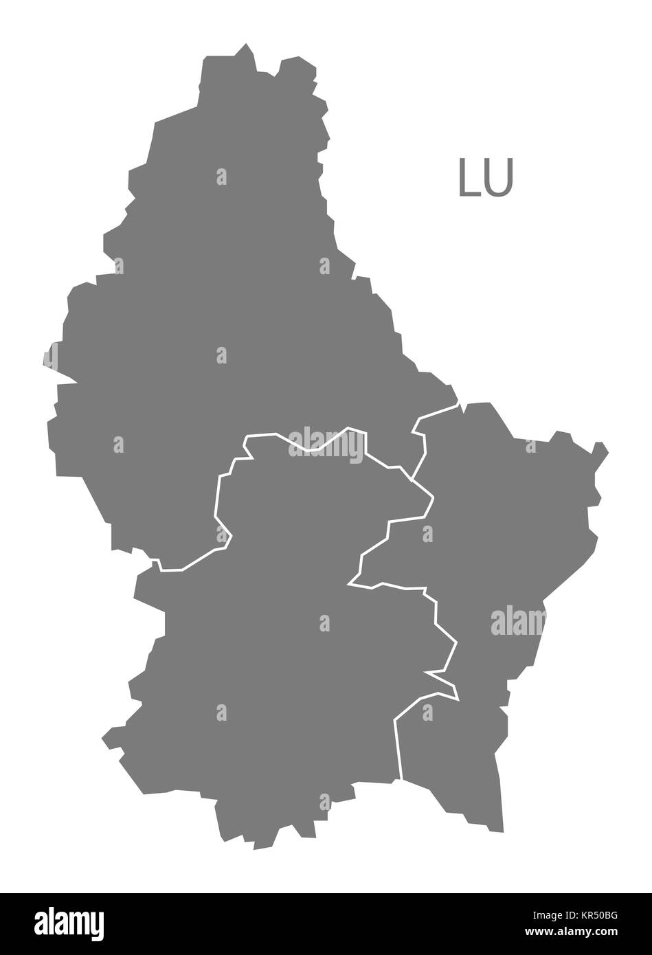 Luxembourg districts Map grey Stock Photo Alamy