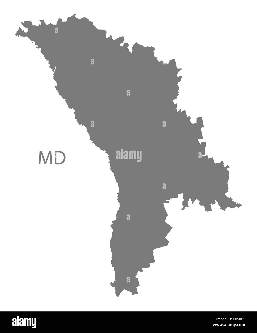 Moldova Map grey Stock Photo