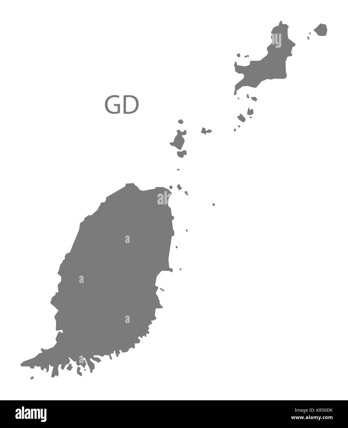 Grenada Map grey Stock Photo