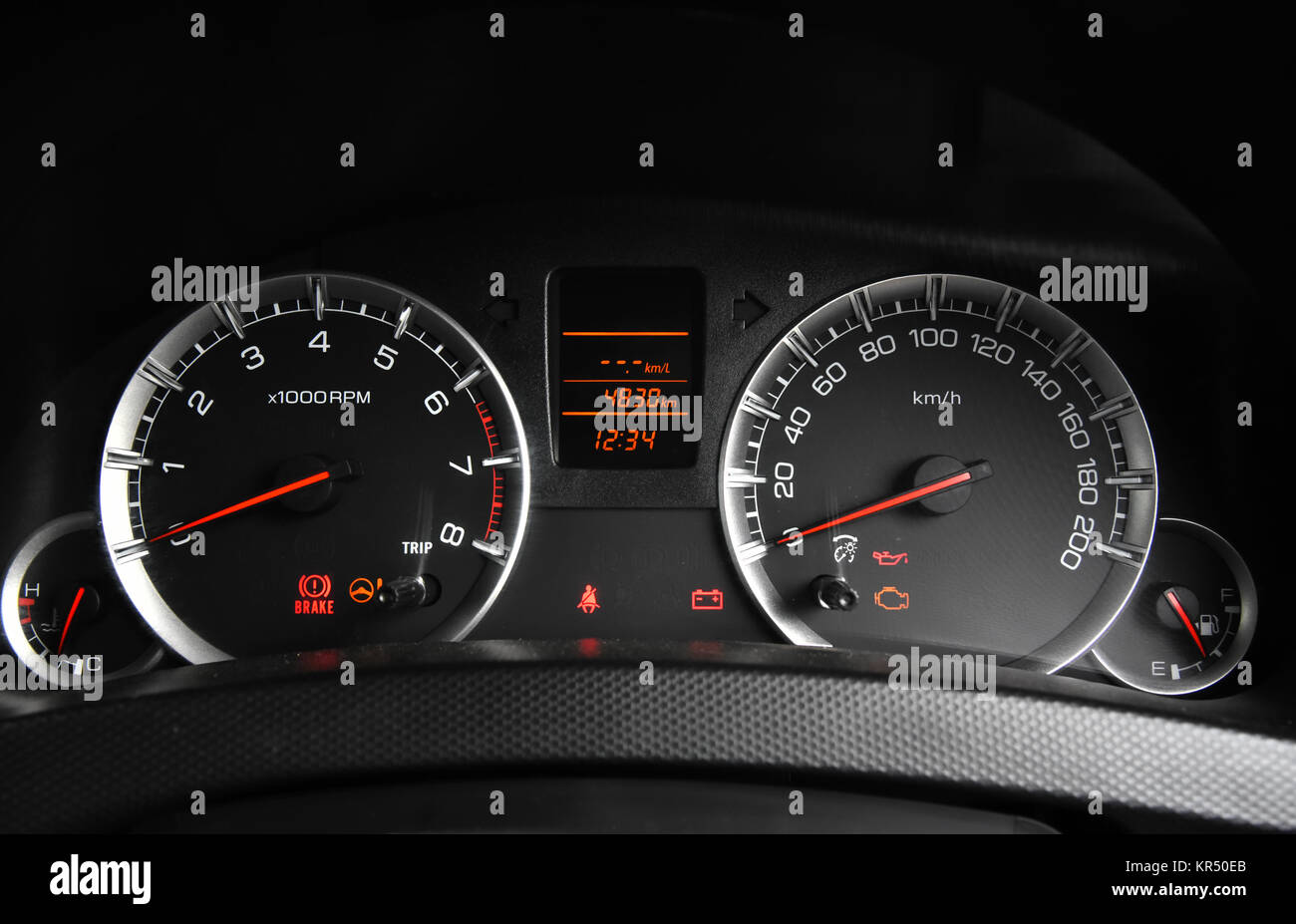 car dashboard and main dials Stock Photo Alamy