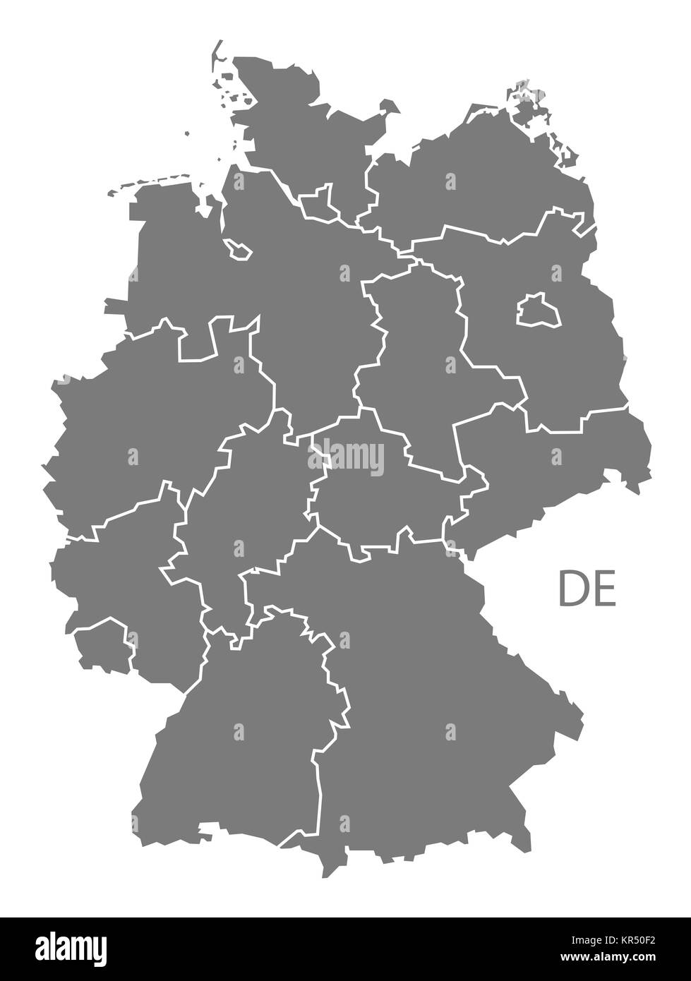 Germany Map grey Stock Photo