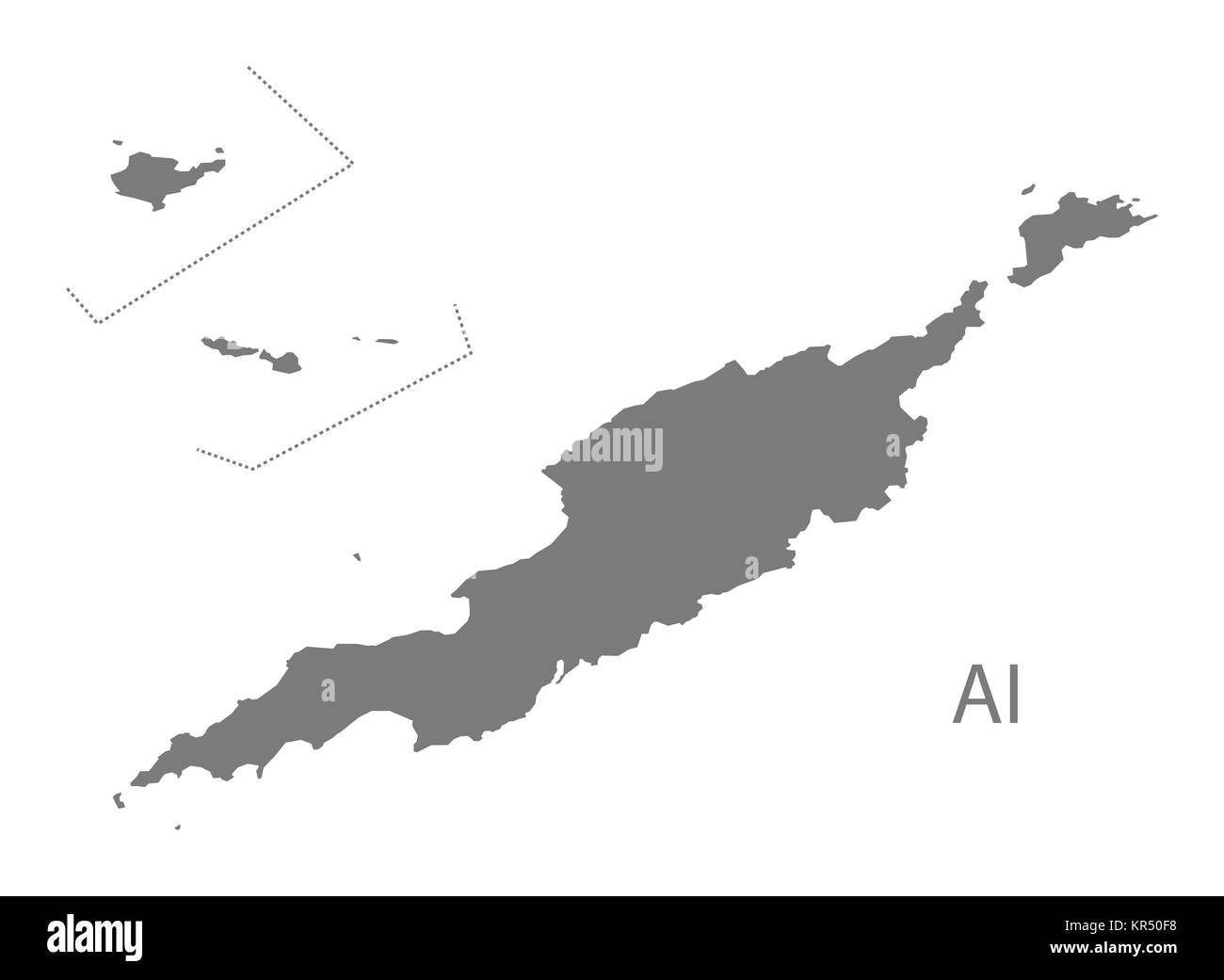 Anguilla Map grey Stock Photo Alamy