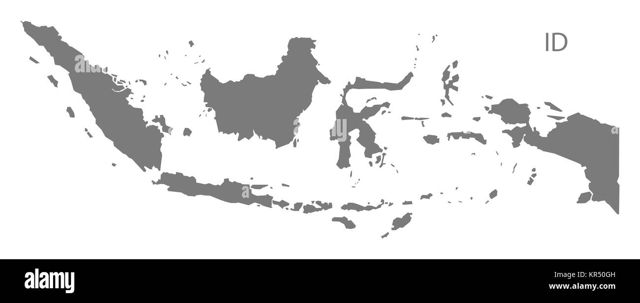 Indonesia Map grey Stock Photo