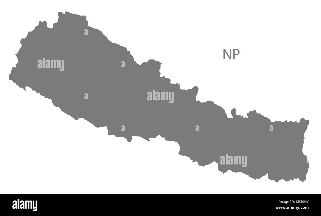 Nepal Map grey Stock Photo