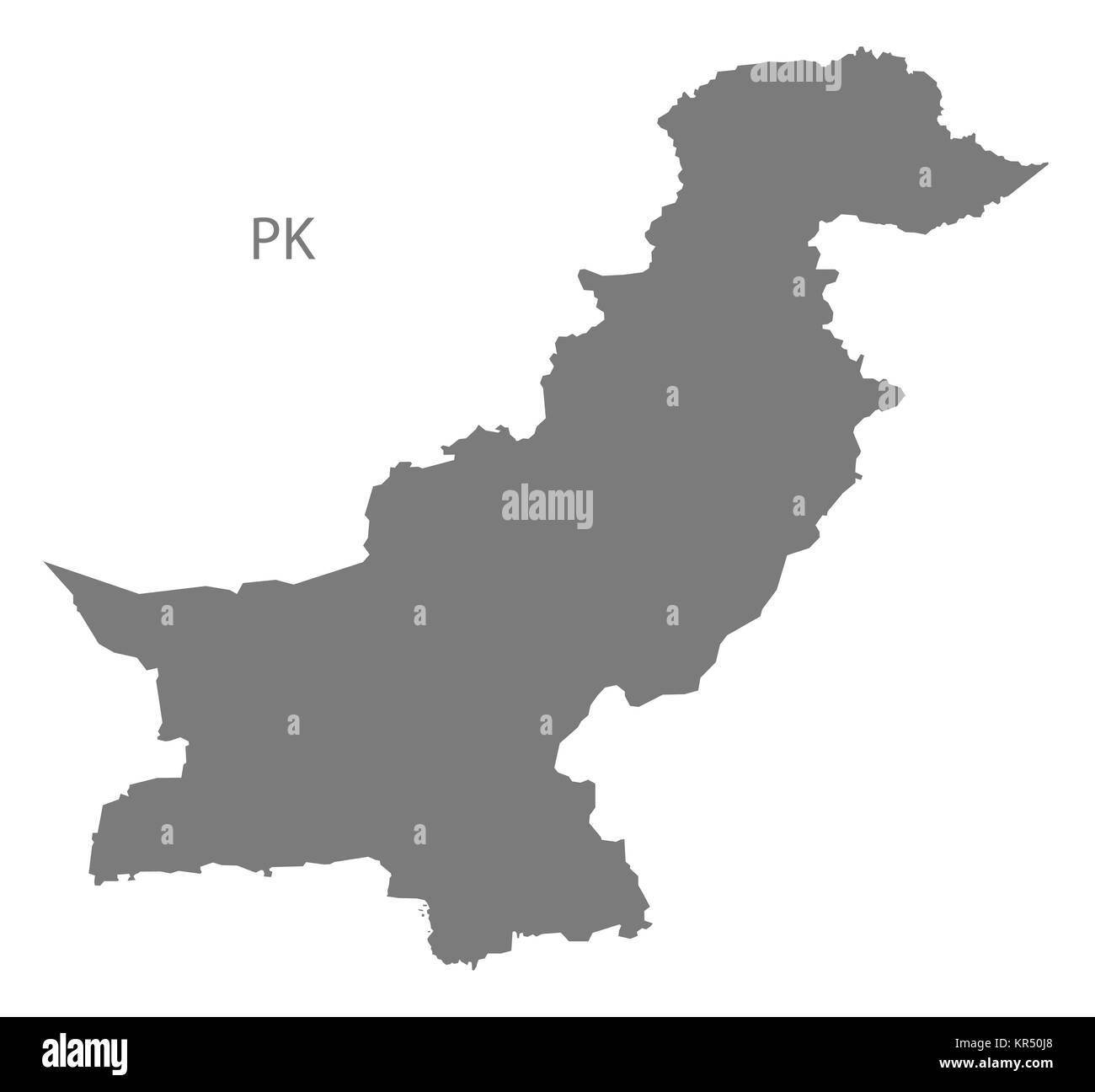 Pakistan Map grey Stock Photo
