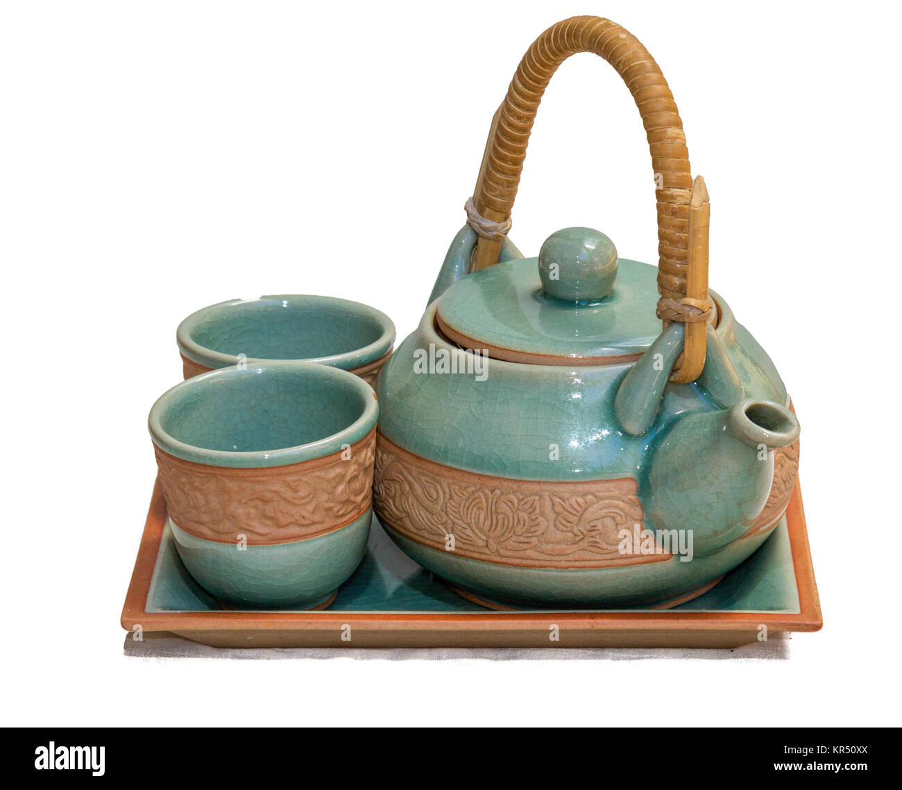Chinese teapot and cups set Stock Photo Alamy