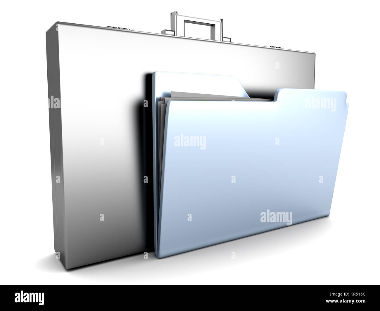 A Briefcase with a Folder. 3D rendered Illustration Stock Photo Alamy