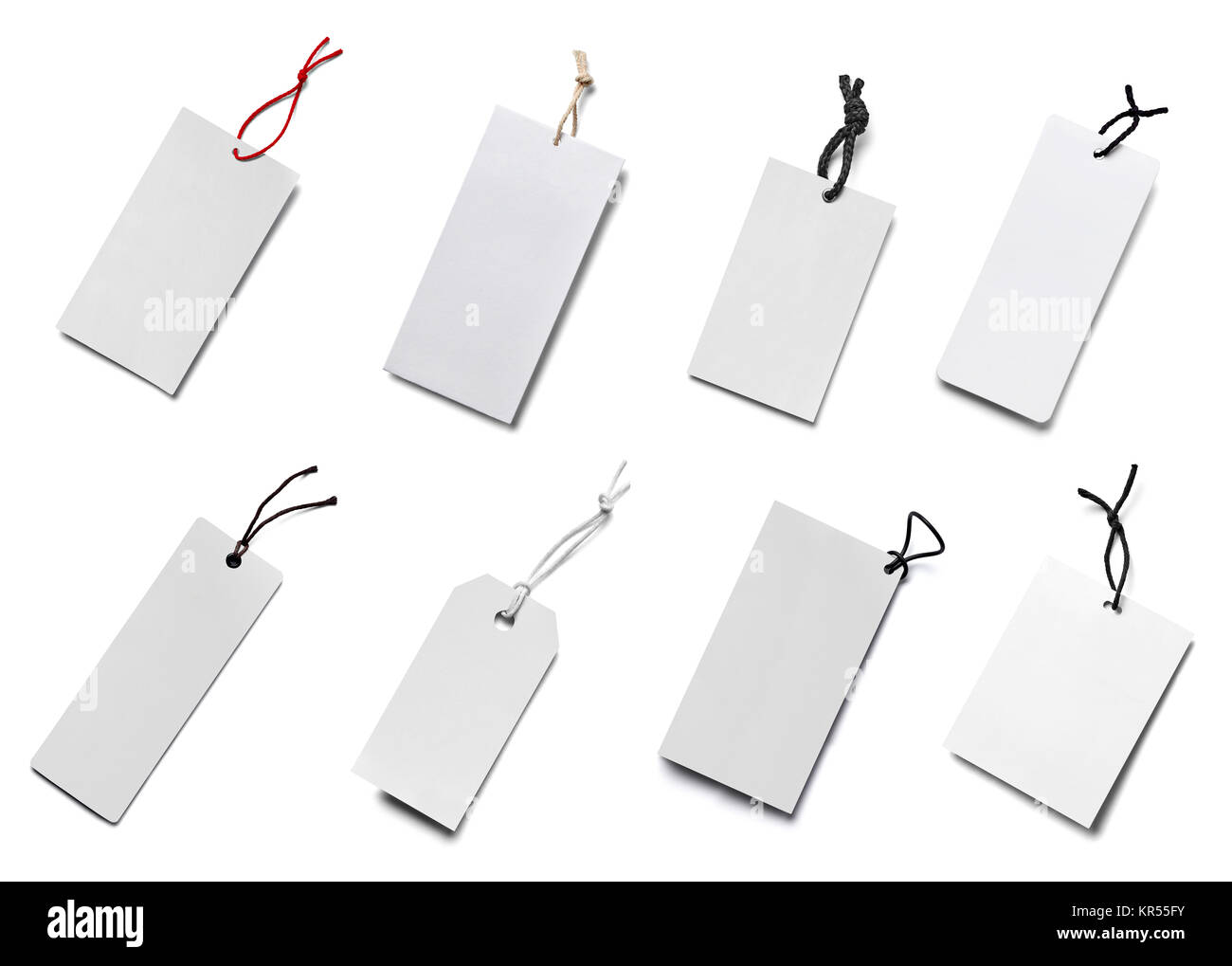 collection of various price label notes on white background. each one ...