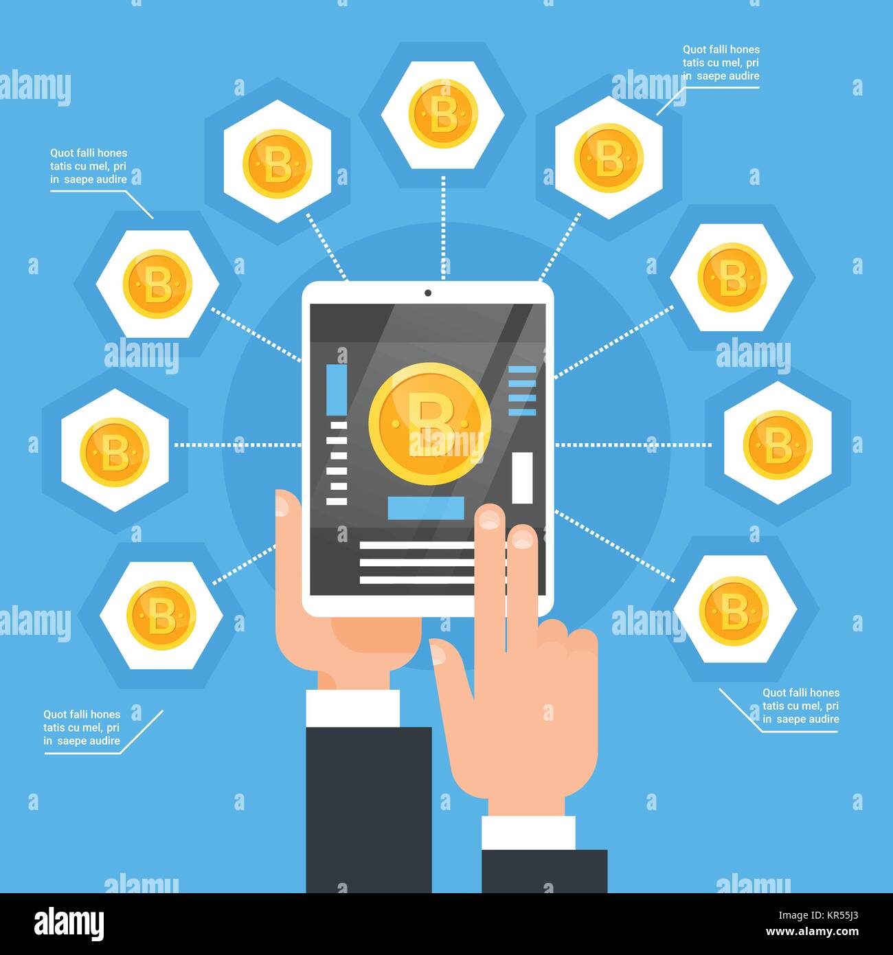 Crypto Currency Technology Bitcoin Exchange Concept Hand Holding ...