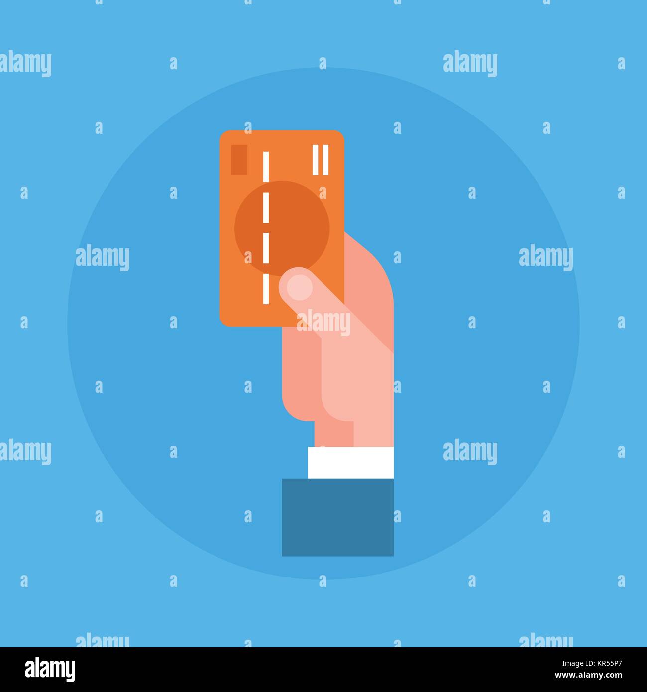 Business Man Hand Holding Credit Card Icon Stock Vector