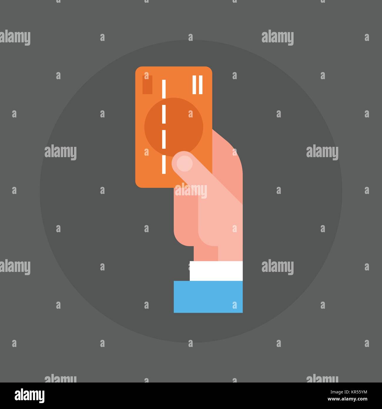 Business Man Hand Holding Credit Card Icon Stock Vector