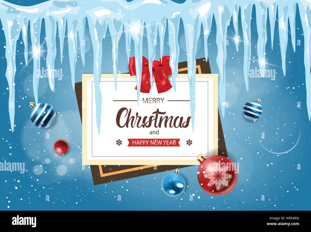 Merry Christmas And Happy New Year Poster Holiday Decoration Design Stock Vector Image & Art - Alamy