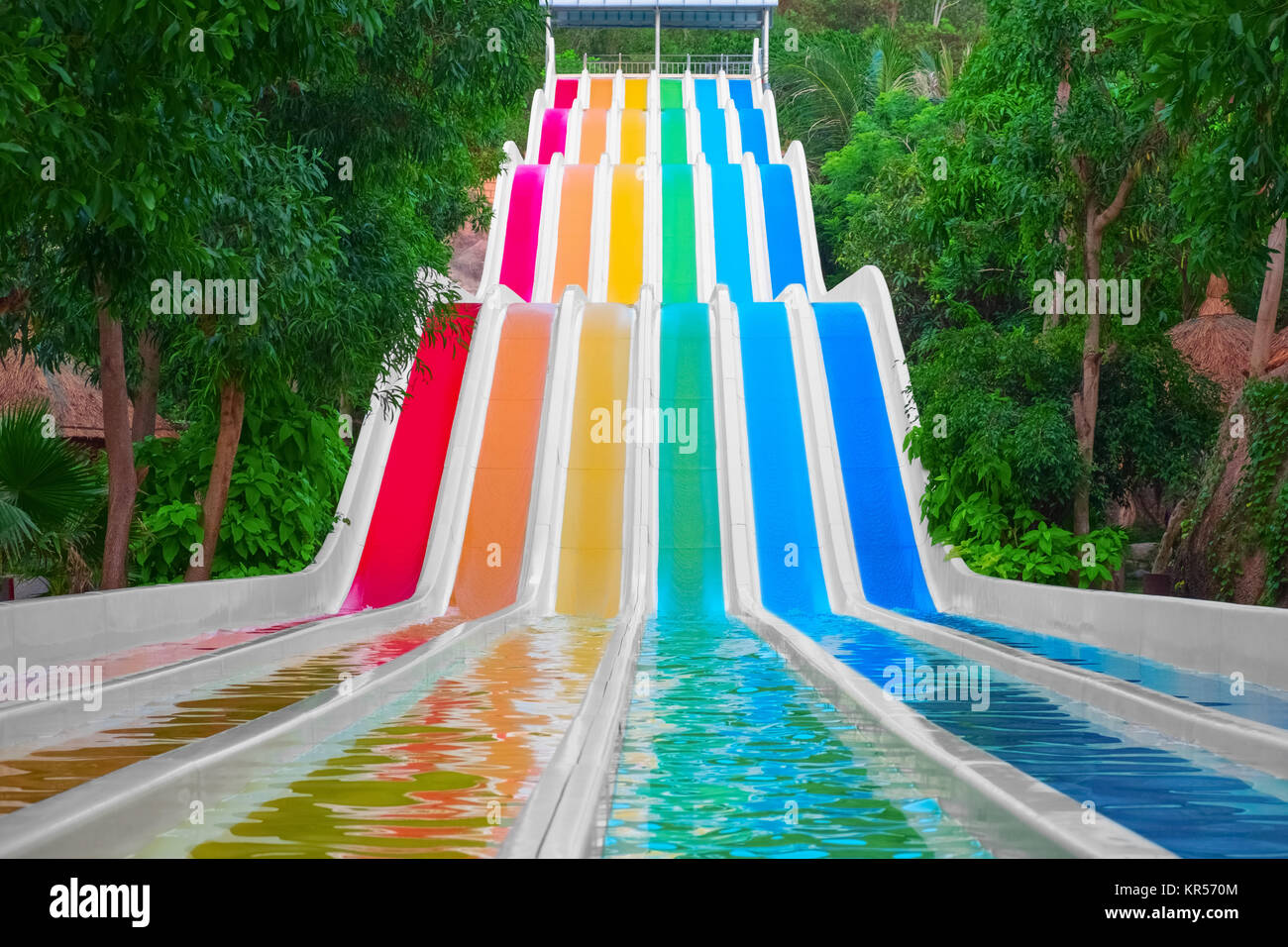 Colorful water slides Stock Photo Alamy