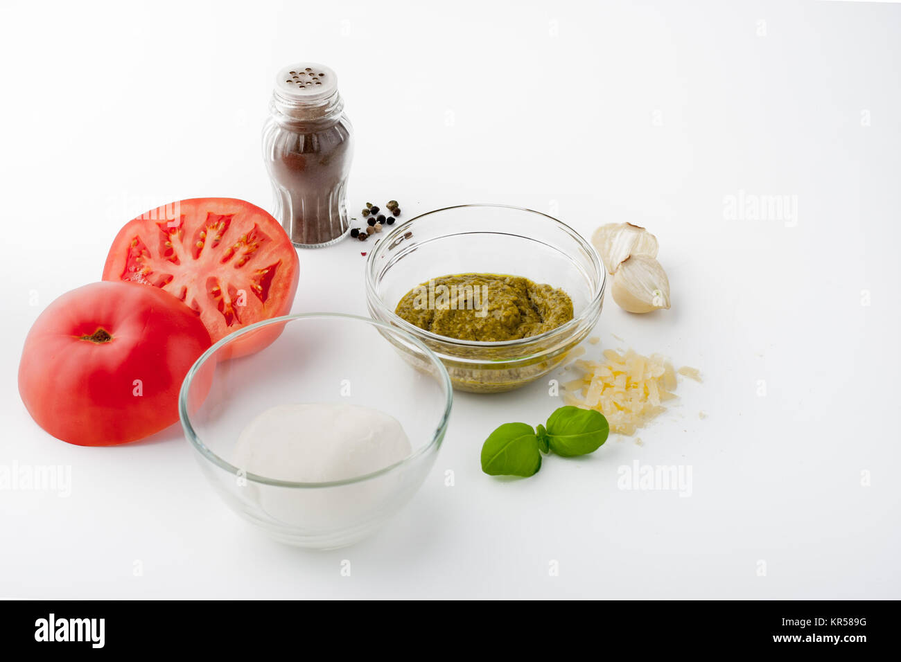 Ingredient for caprese salad horizontal Stock Photo