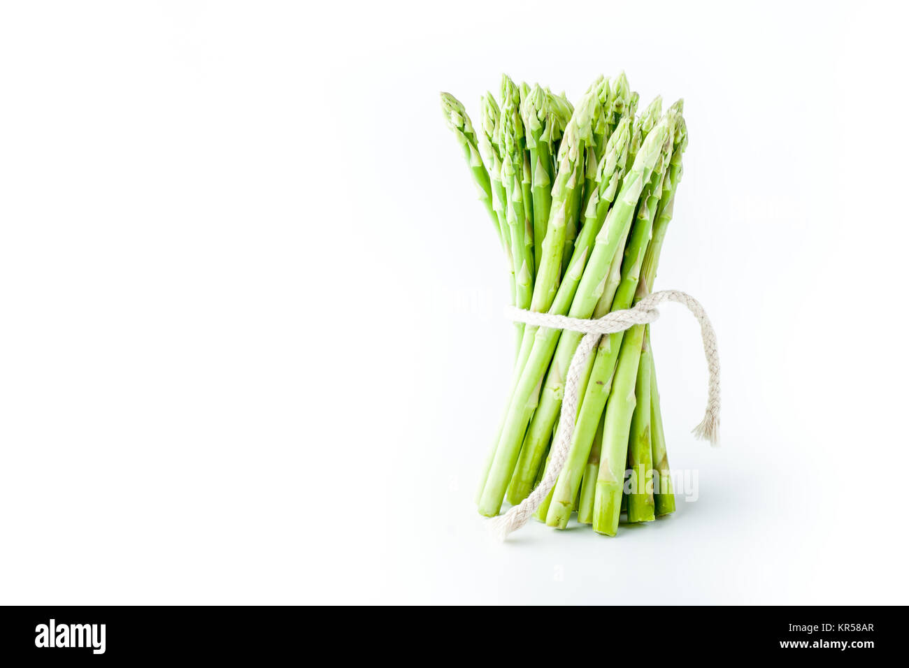 Bundle of asparagus on the white background horizontal Stock Photo
