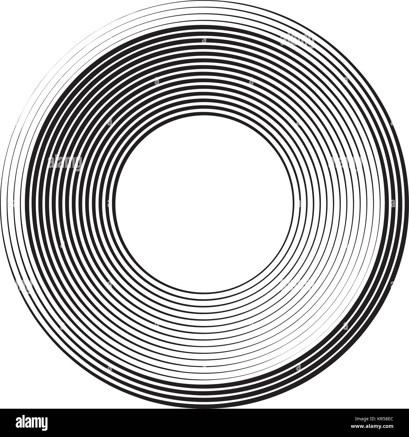 round shape from concentric halftone circles Stock Vector