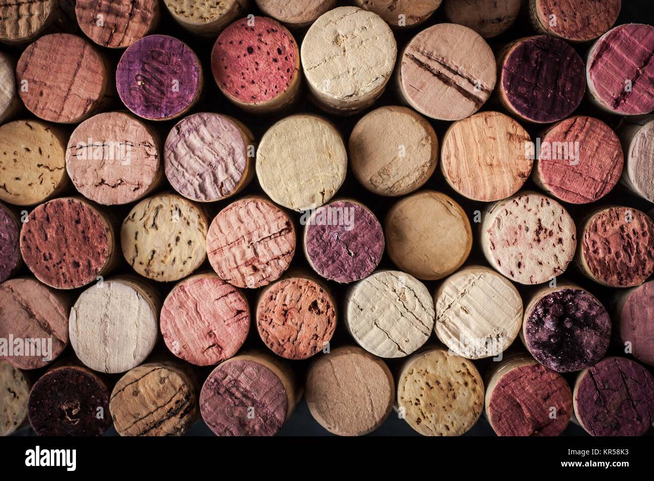 Wine corks background horizontal Stock Photo
