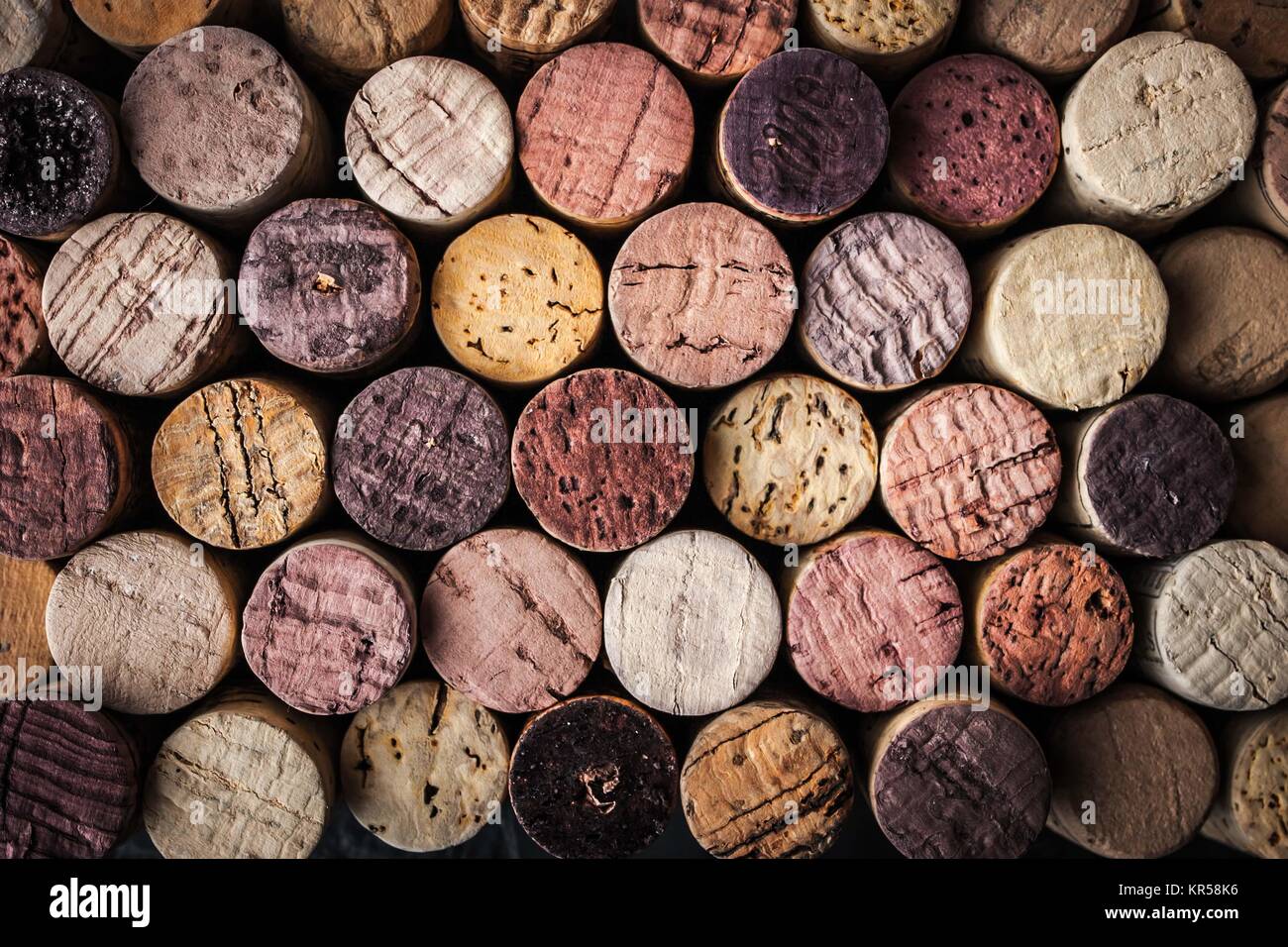 Wine corks background close-up Stock Photo