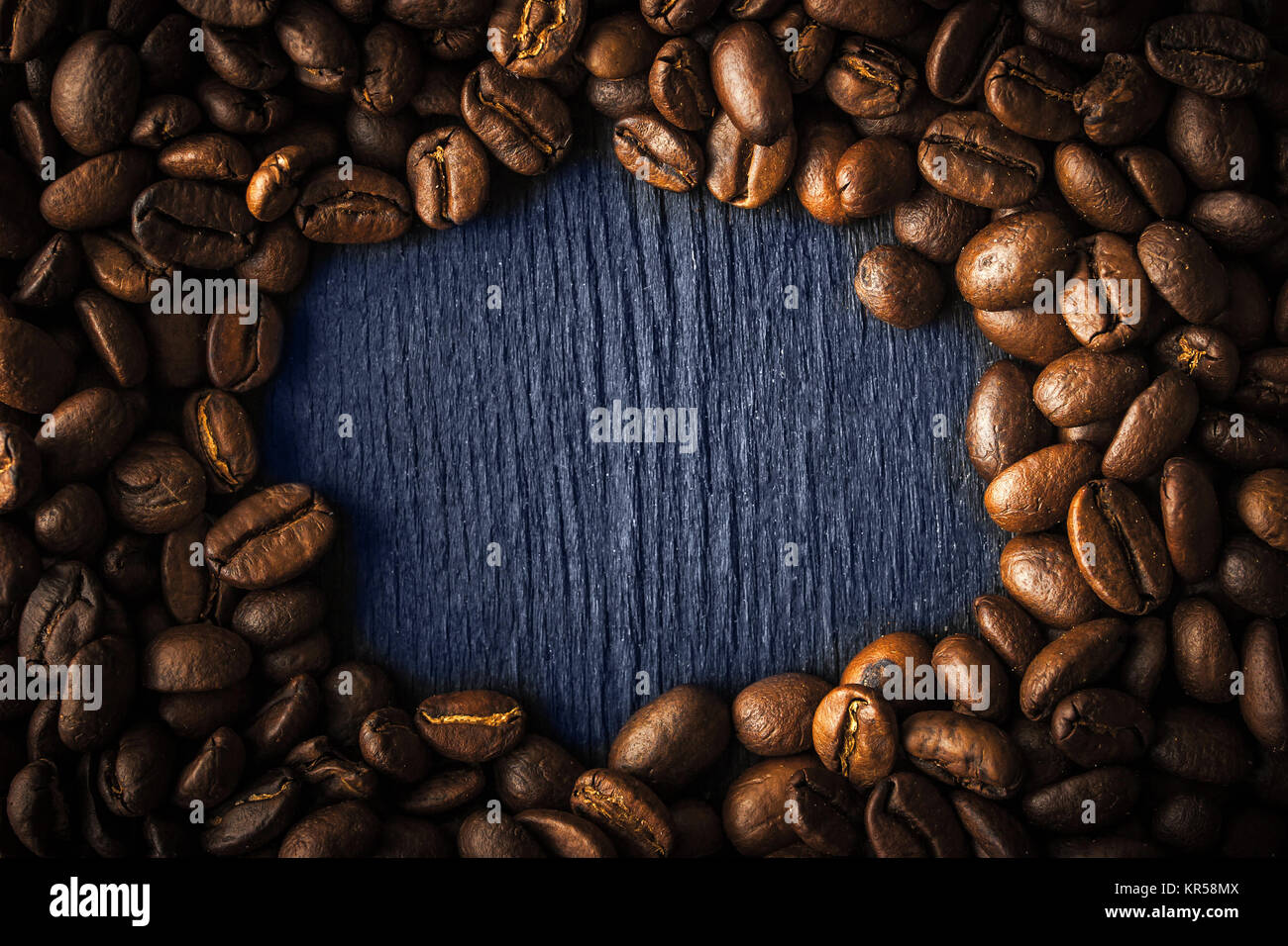 Frame of coffee bean on the dark background Stock Photo