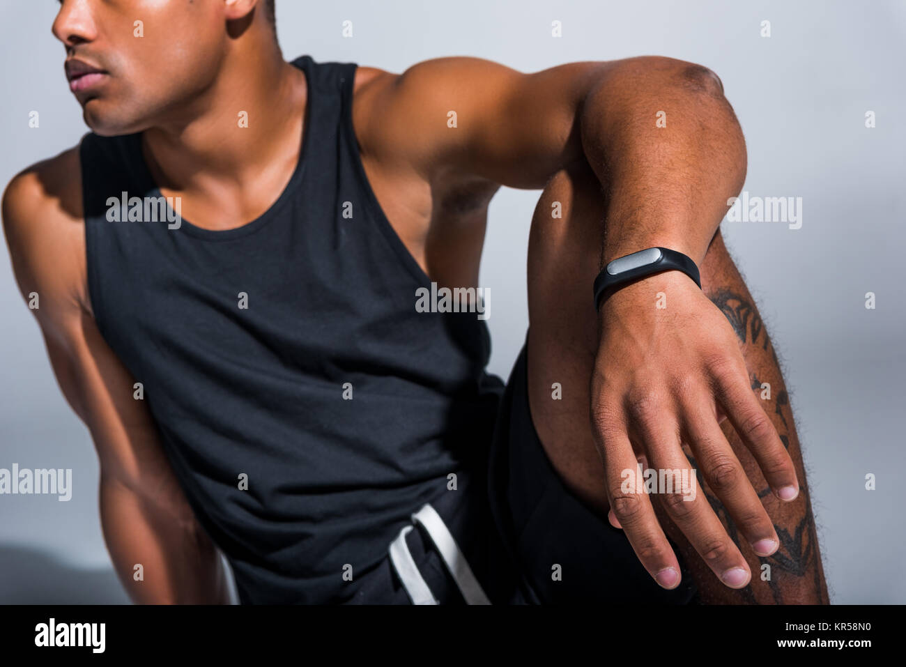 cropped shot of young african american sportsman Stock Photo - Alamy