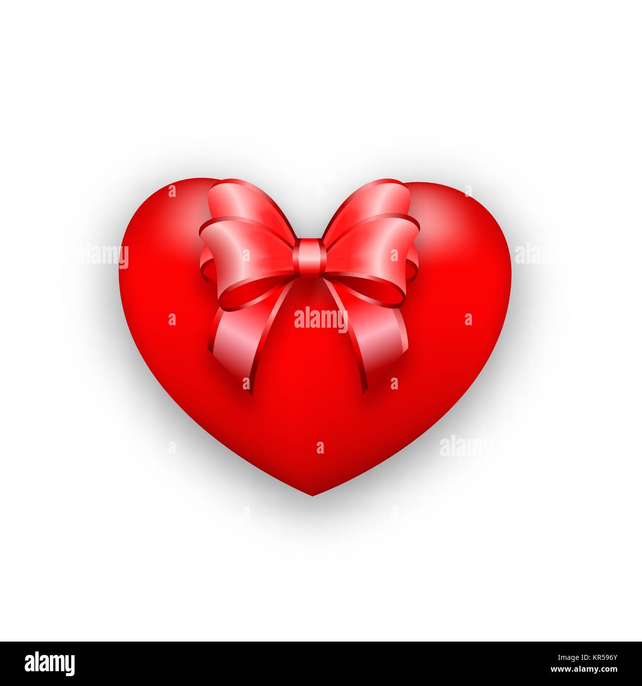 Red heart satin ribbon Stock Vector Images - Alamy