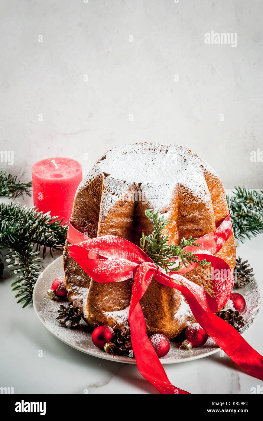 Traditional Italian Christmas Fruit Cake Panettone Pandoro With