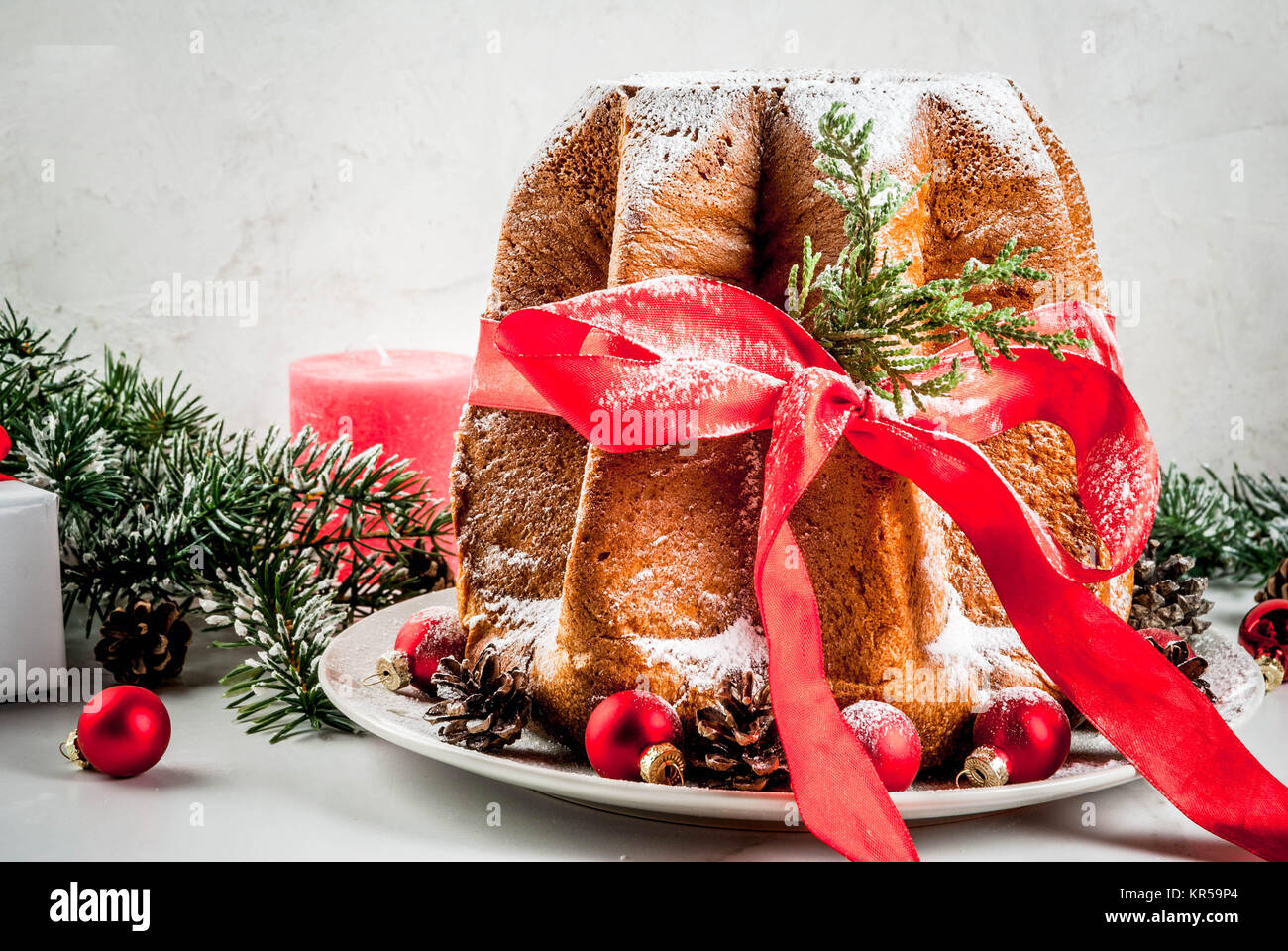 Traditional Italian Christmas Fruit Cake Panettone Pandoro With