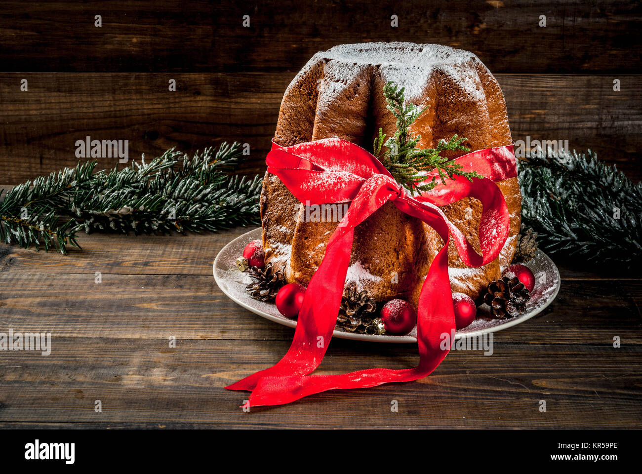 Traditional Italian Christmas Fruit Cake Panettone Pandoro With